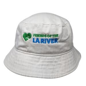 Friends Of The LA River Bucket Hat White One Size Embroidered Cambridge